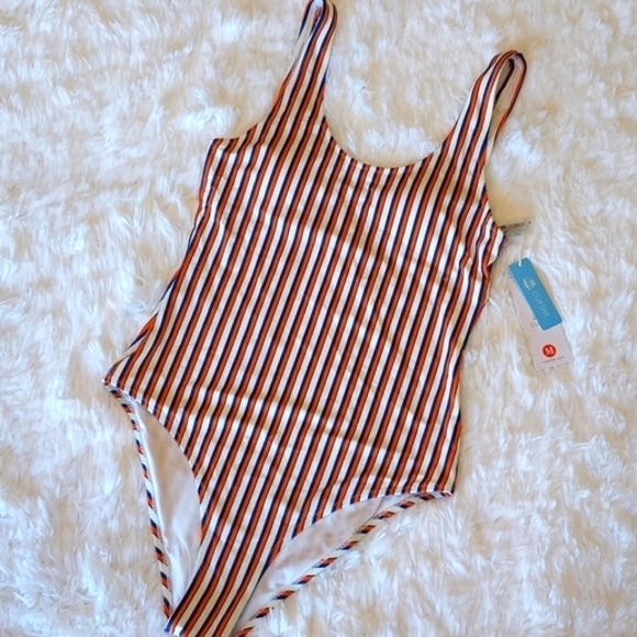 Nwt Cupshe one piece swimsuit orange and blue size M - Picture 1 of 6